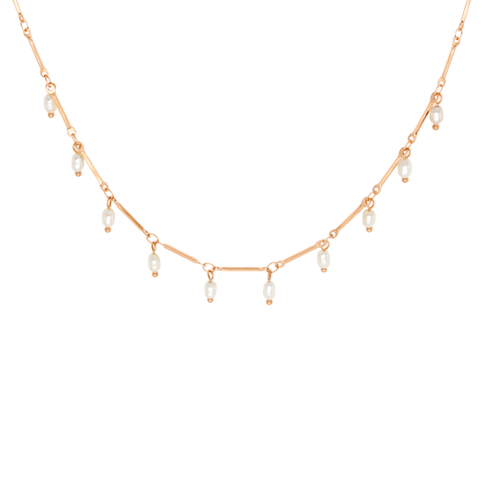 Annes Authentic Pearl Choker Rose Gold