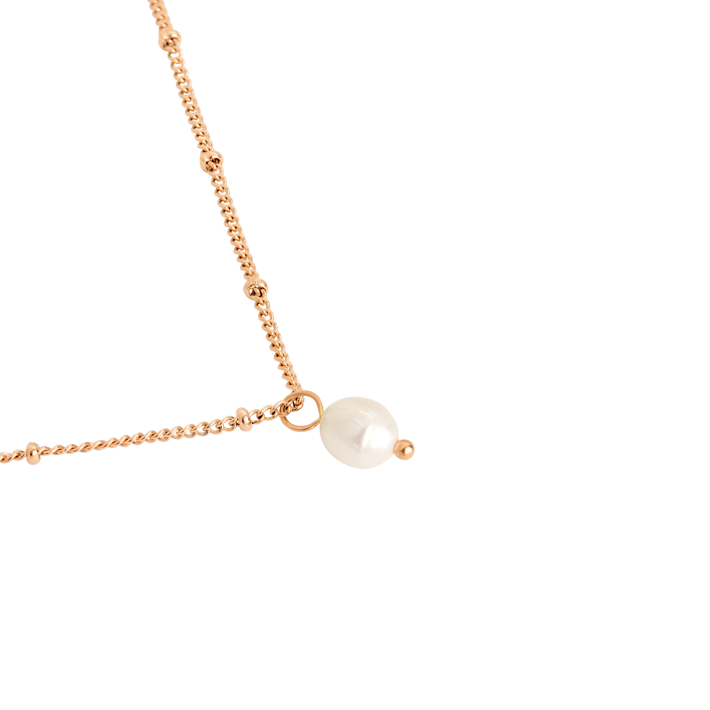 Baby Pearl Necklace Rose Gold