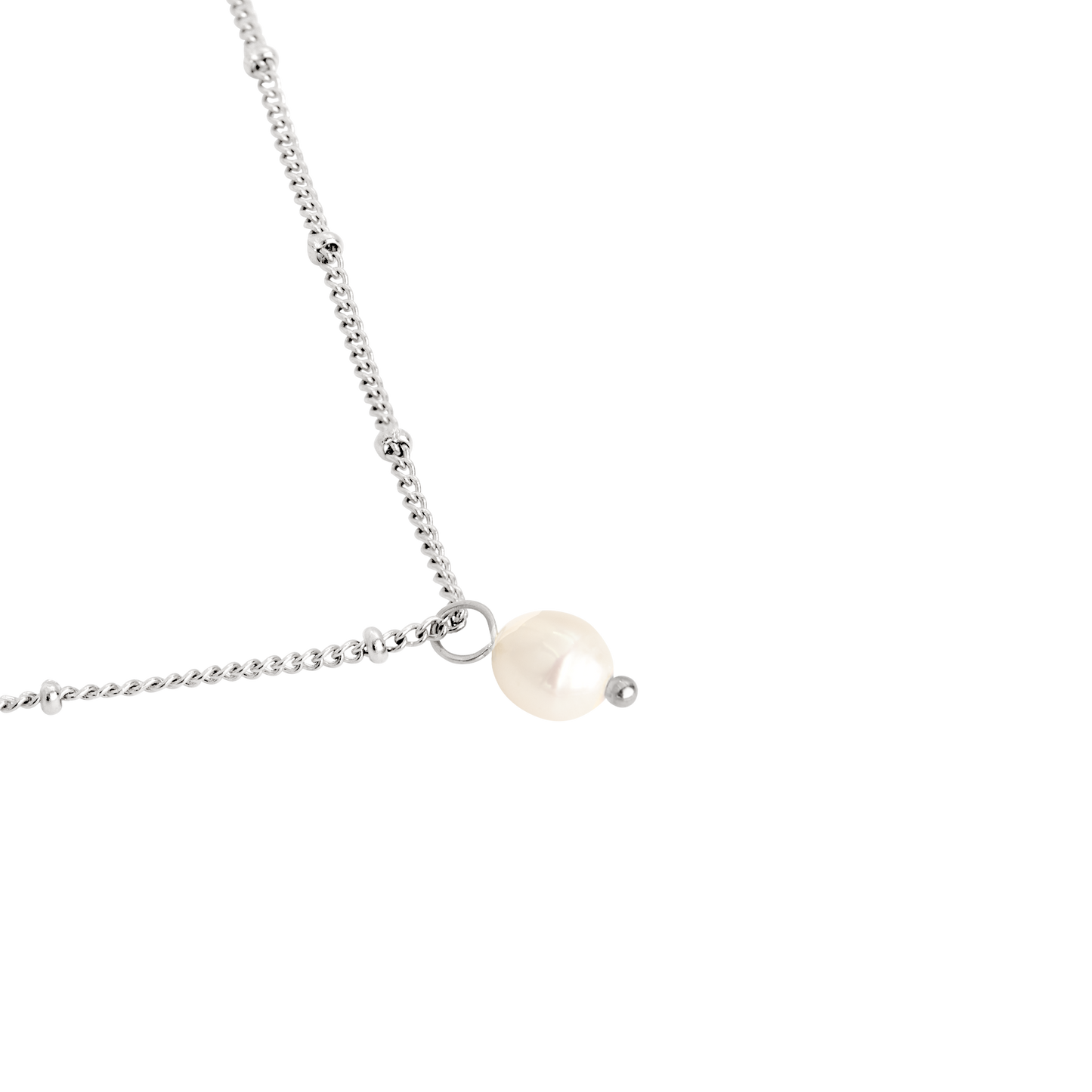 Baby Pearl Necklace Silver