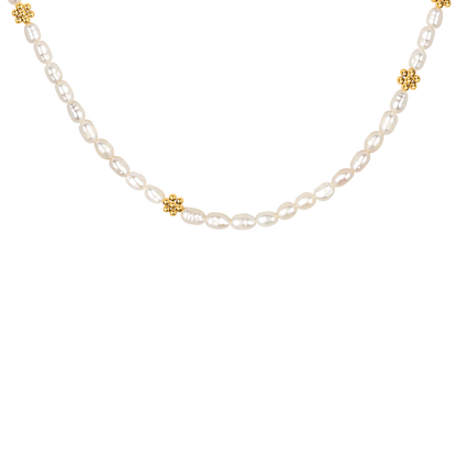 Blossom Pearl Choker Gold