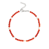 Coral Color Anklet Silver