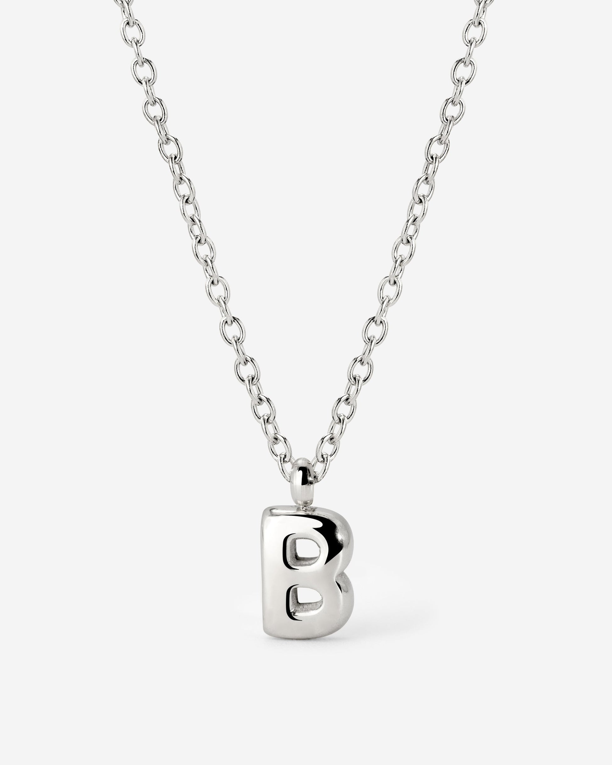 Bubble Letter Necklace Silver