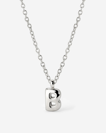 Bubble Letter Necklace Silver