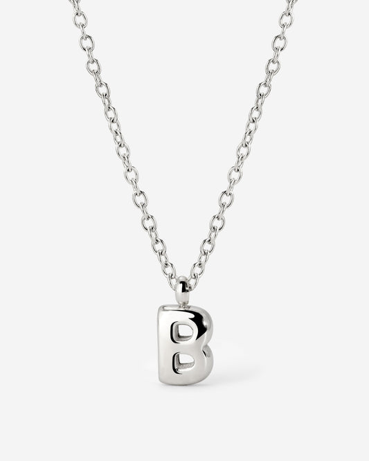 Bubble Letter Necklace Silver