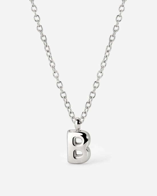 Bubble Letter Necklace Silver