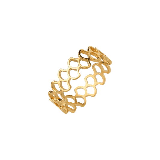 Fish Scale Ring Gold