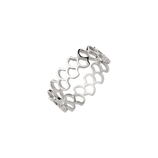 Fish Scale Ring Silver