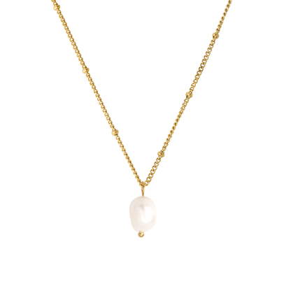 Mother Pearl Necklace Gold