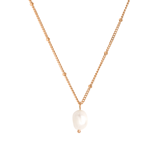 Mother Pearl Necklace Rose Gold