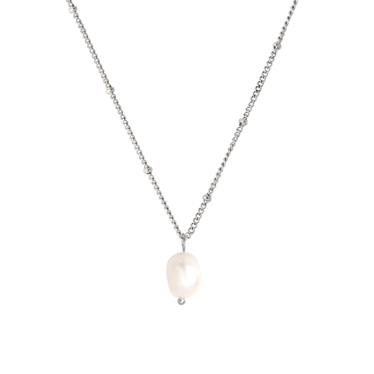 Mother Pearl Necklace Silver