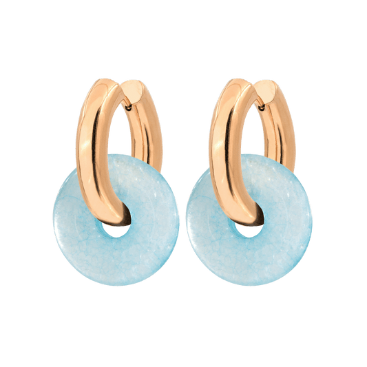 Chunky Into the Blue Donut Hoop Set Medium Rose Gold