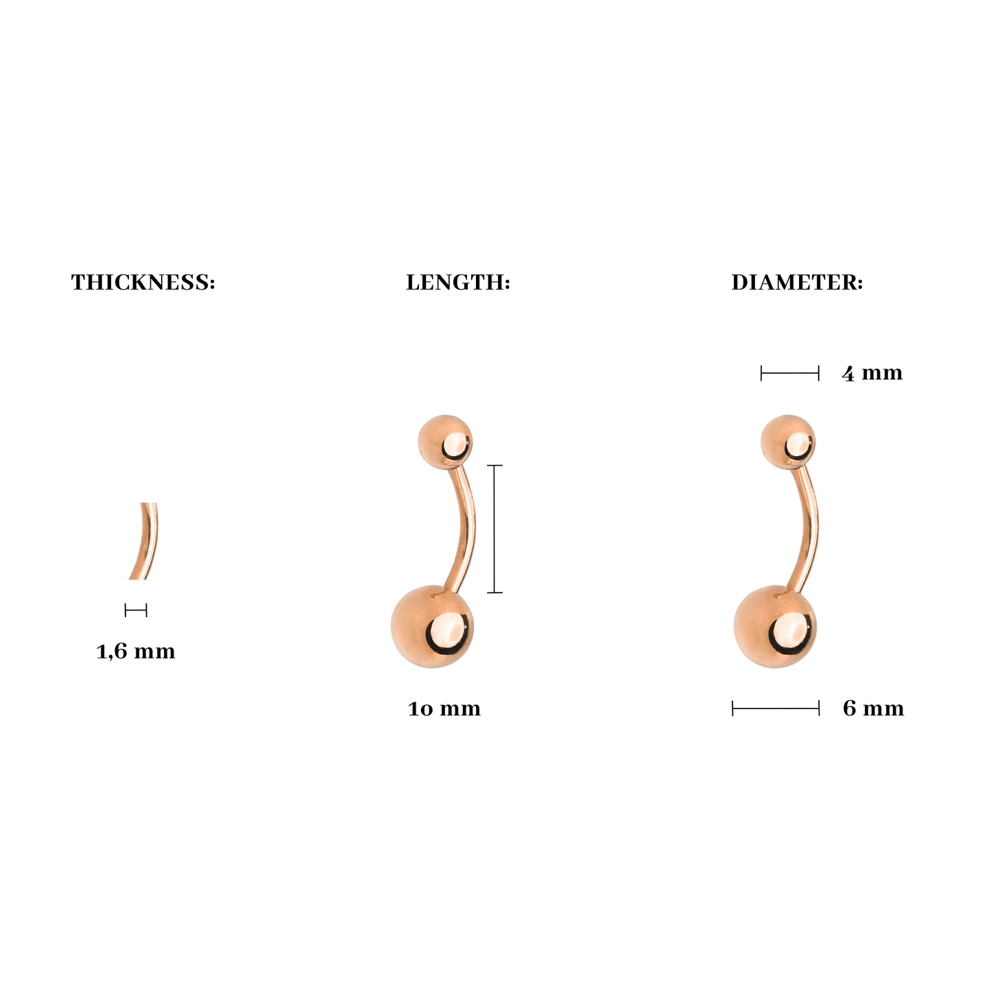 Basic Bellybutton Piercing Rose Gold