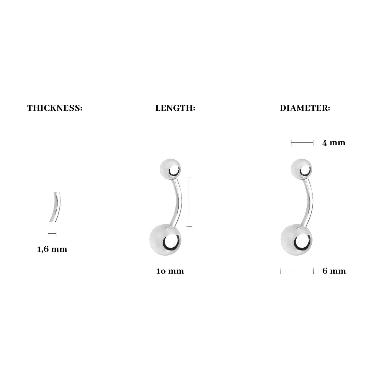 Basic Bellybutton Piercing Silver