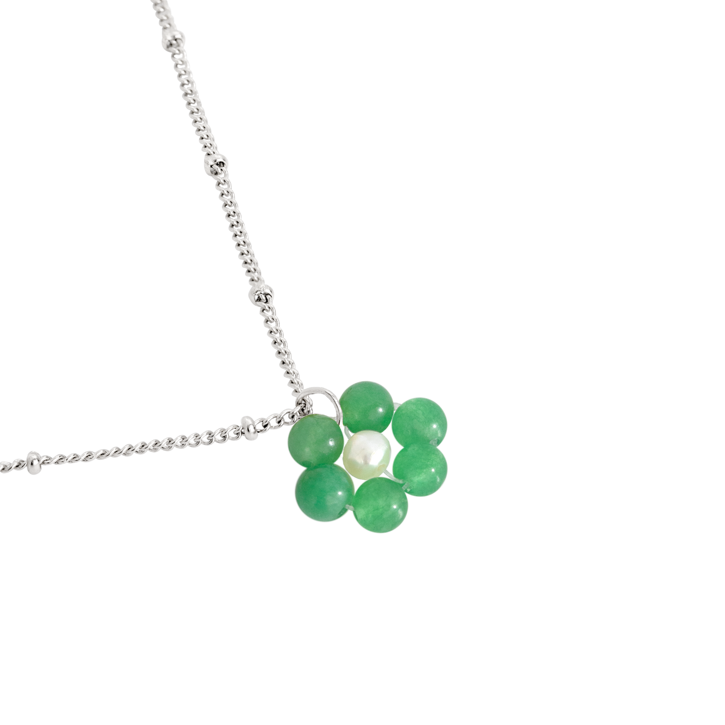 Pastel Flower Necklace Silver