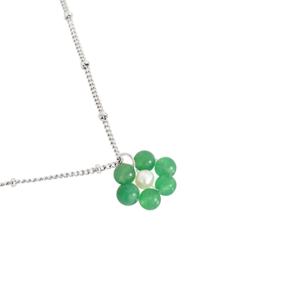 Pastel Flower Necklace Silver