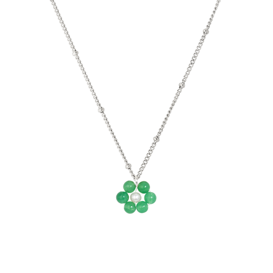 Pastel Flower Necklace Silver
