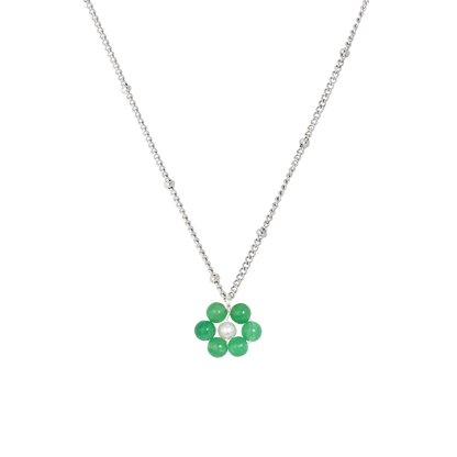 Pastel Flower Necklace Silver