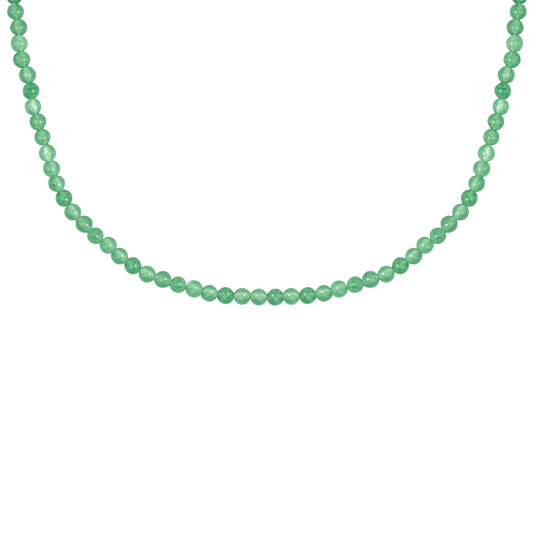 Green Pastel Pearl Necklace Gold