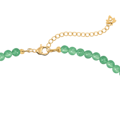 Green Pastel Pearl Necklace Gold