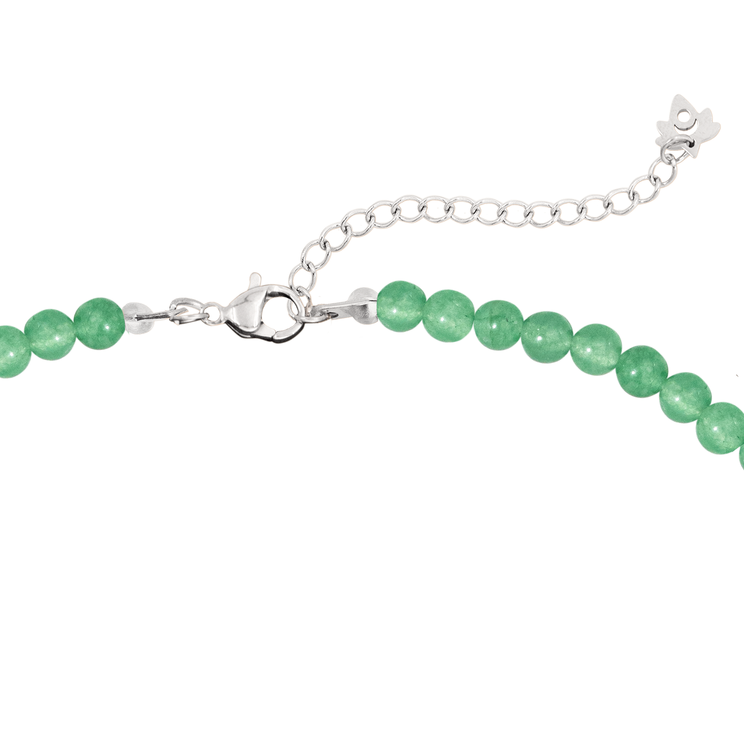 Green Pastel Pearl Necklace Silver