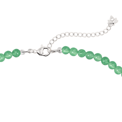 Green Pastel Pearl Necklace Silver