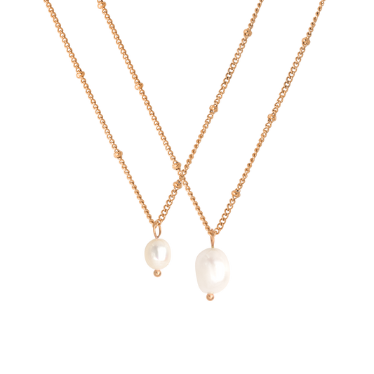 Pearl Necklace Duo Bundle Rose Gold