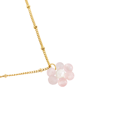 Rose Flower Necklace Gold