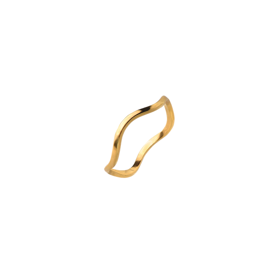 Slim Wave Knuckle Ring Gold