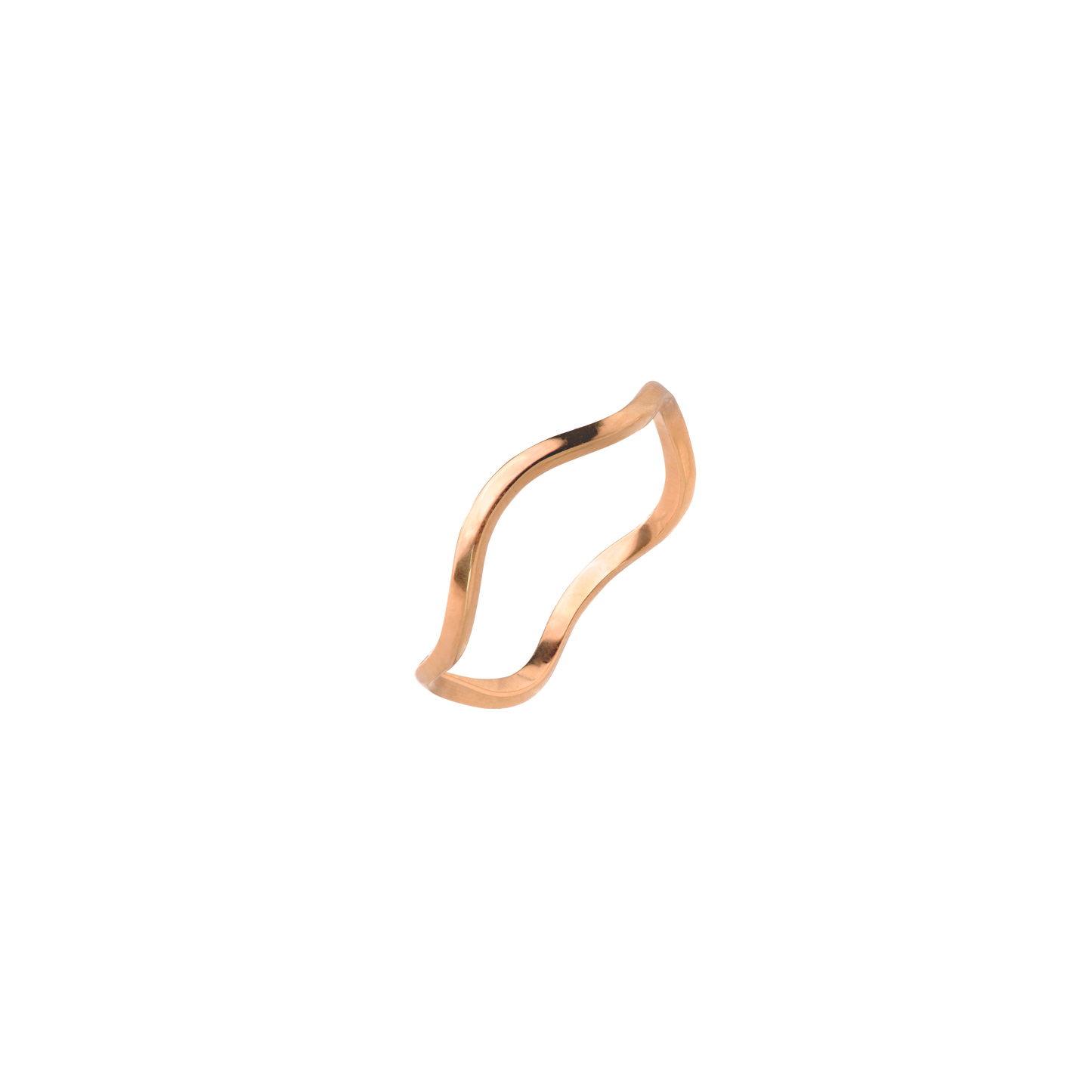 Slim Wave Knuckle Ring Rose Gold