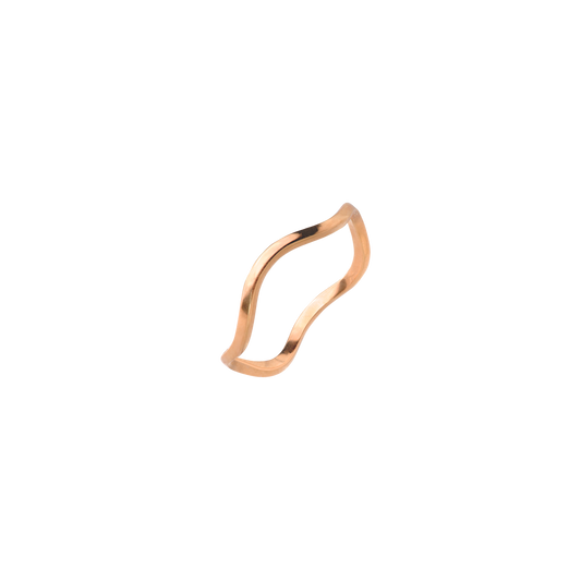 Slim Wave Knuckle Ring Rose Gold