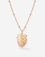 Monstera Leaf Necklace Rose Gold