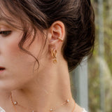 Flowery Hoop Set Medium Rose Gold