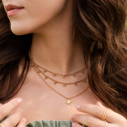Tiny Beads Necklace Rose Gold