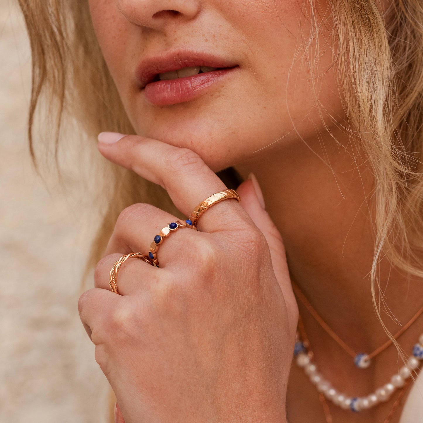 Flat Stripe Ring Rose Gold