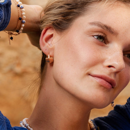 Winding Hoop Studs Rose Gold