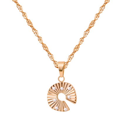 Sparkling Donut Necklace Rose Gold