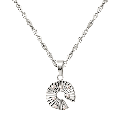 Sparkling Donut Necklace Silver