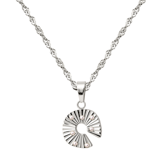 Sparkling Donut Necklace Silver