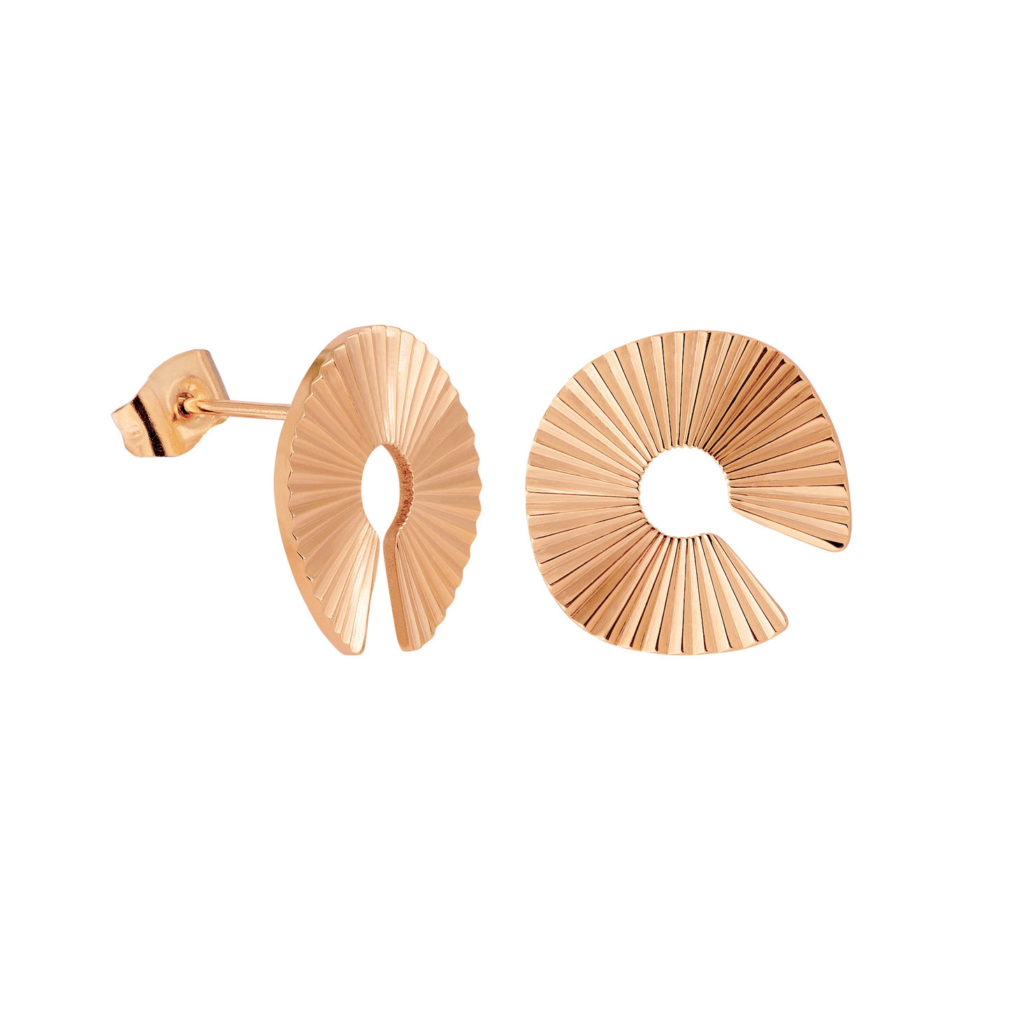 Sparkling Donut Studs Rose Gold