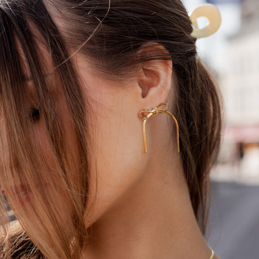Sweet Bow Earrings Gold