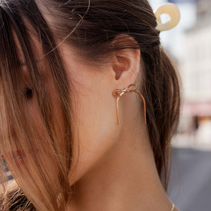 Sweet Bow Earrings Rose Gold