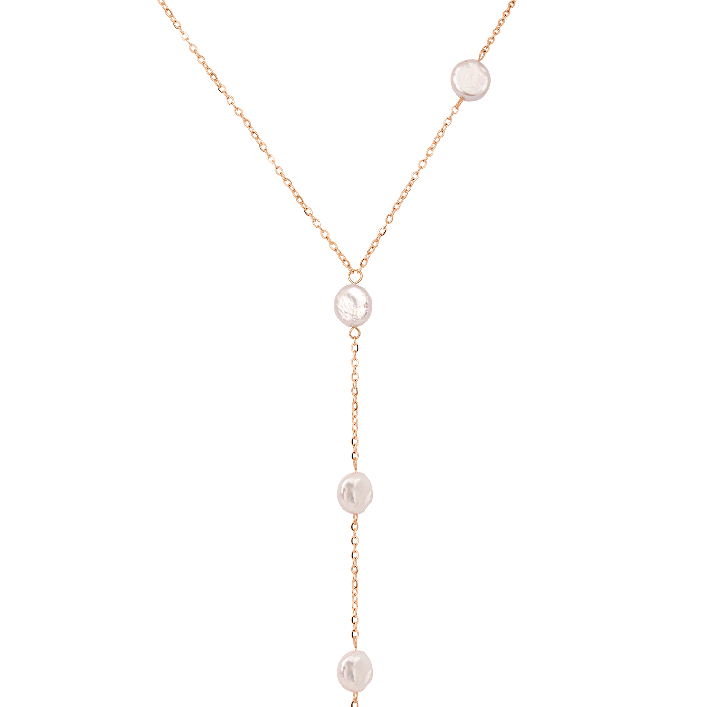 Timeless Pearl Y-Necklace Rose Gold