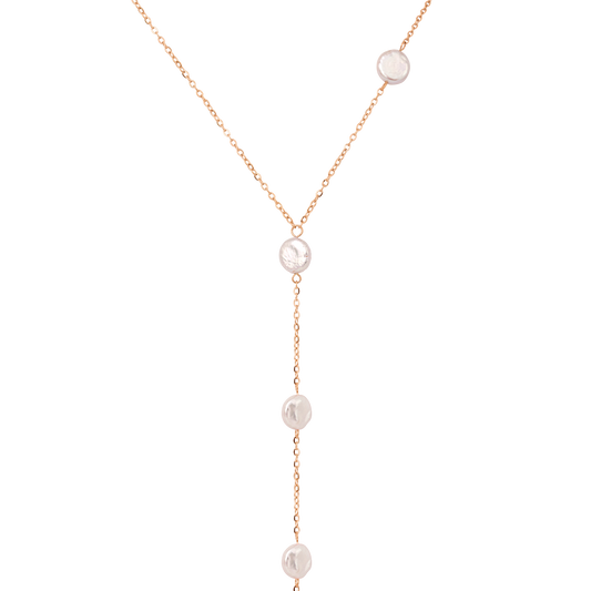 Timeless Pearl Y-Necklace Rose Gold
