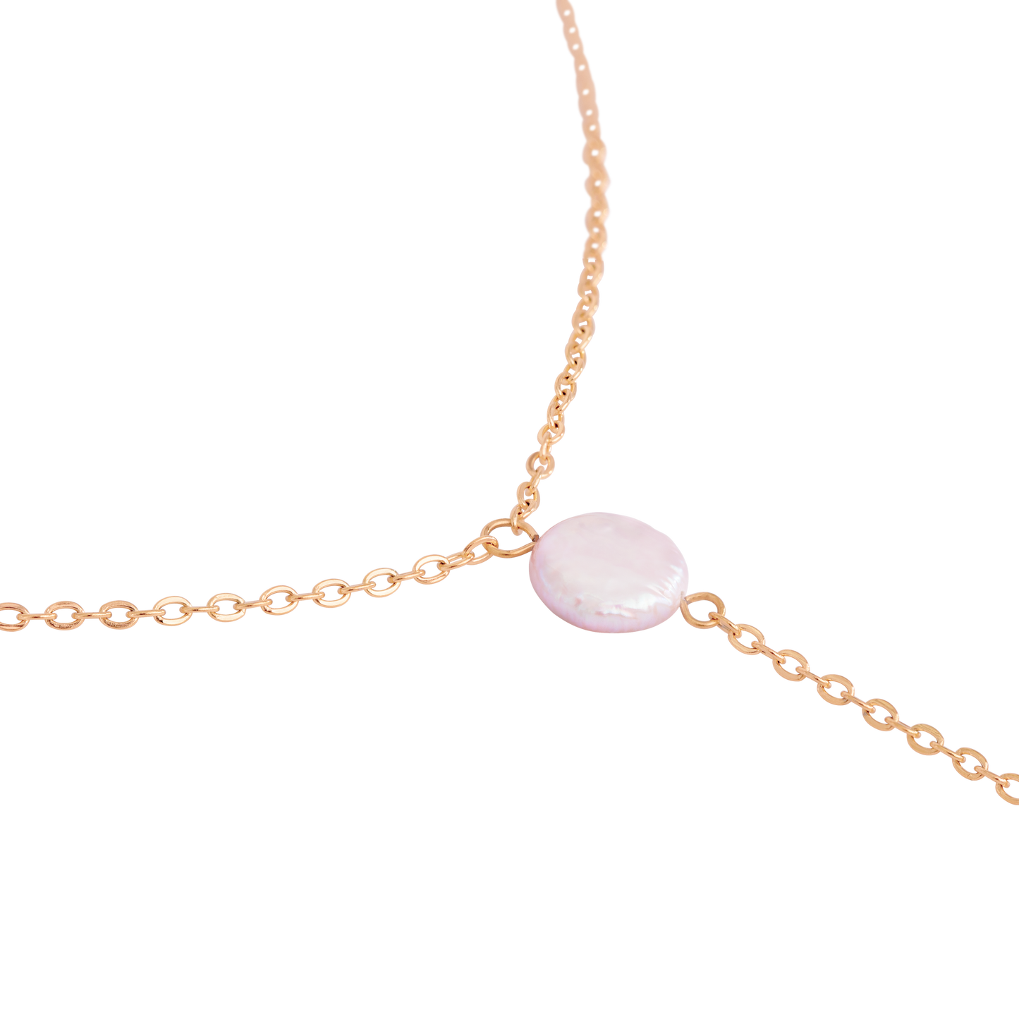 Timeless Pearl Y-Necklace Rose Gold
