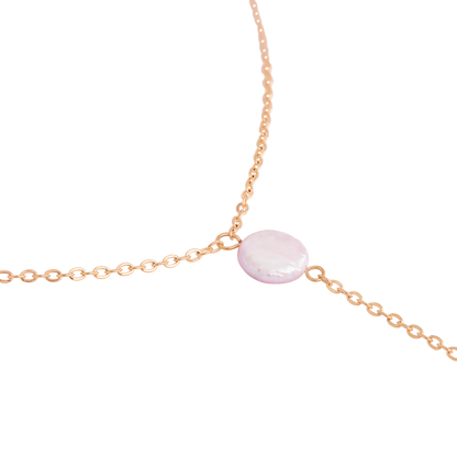 Timeless Pearl Y-Necklace Rose Gold