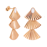 Triple Fan Studs Rose Gold