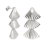 Triple Fan Studs Silver