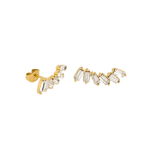 Glam Earclimber Studs Gold