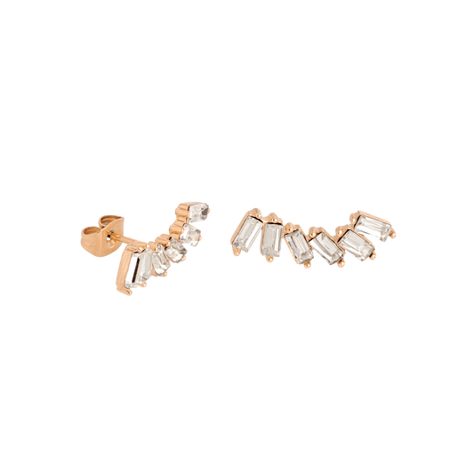 Glam Earclimber Studs Rose Gold