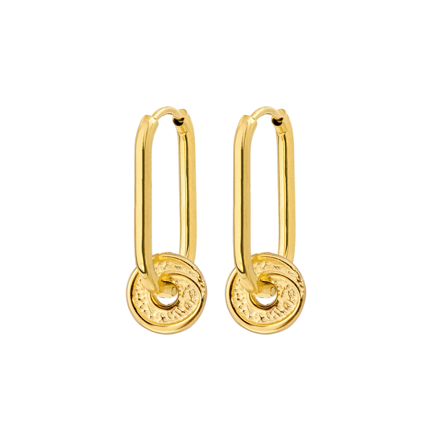 Swirl'n Oval Hoop Set Small Gold